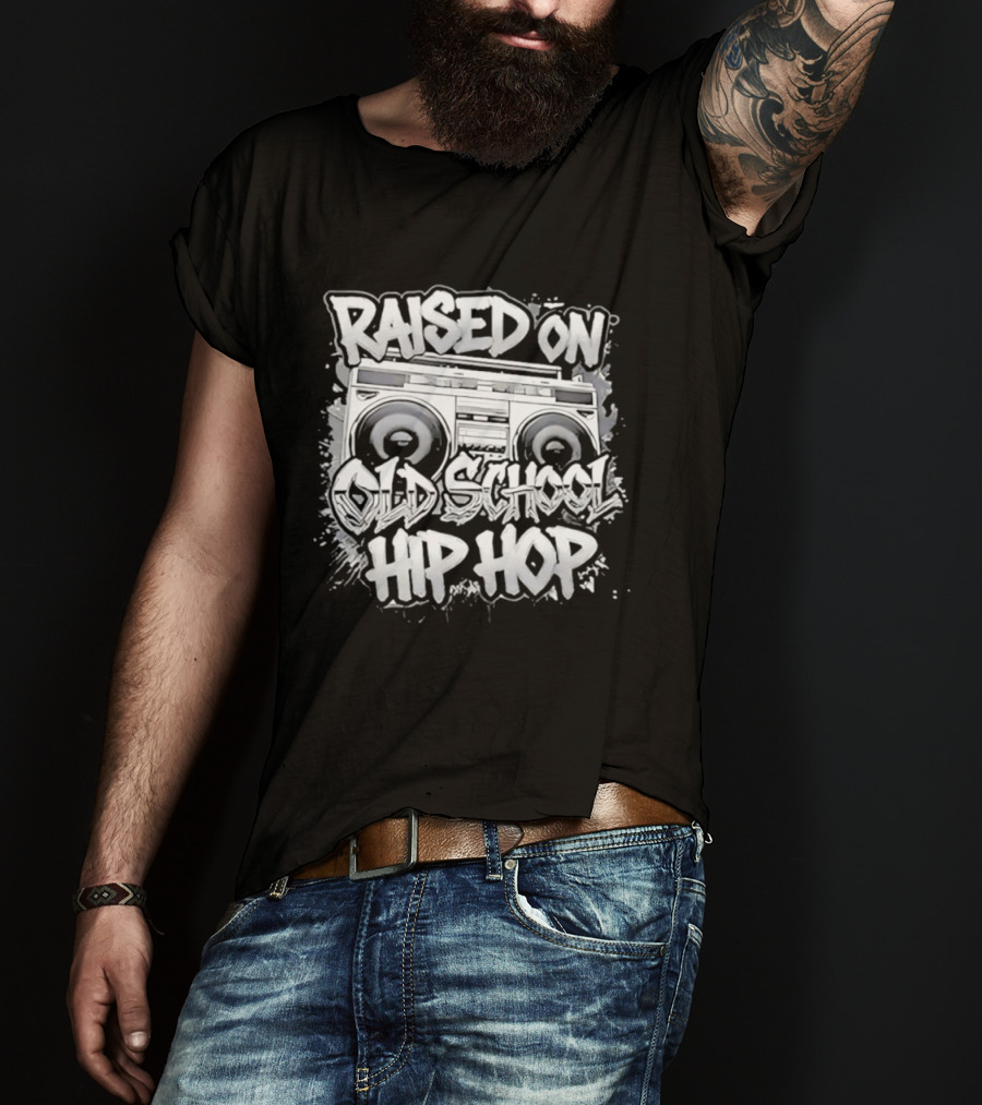 Raised On Old School Hip Hop Boombox T-Shirt