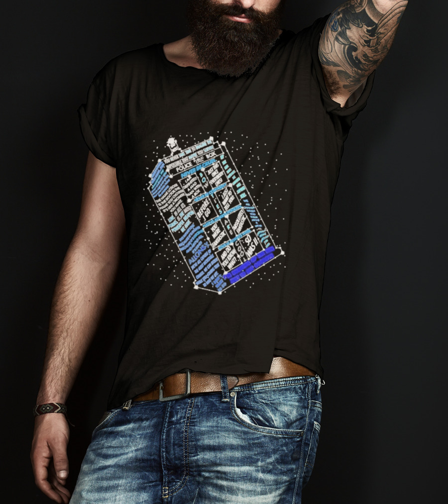 Wibbly Wobbly Timey Wimey The Doctor's Lexicon Blue Box The Reel Rejects T-Shirt