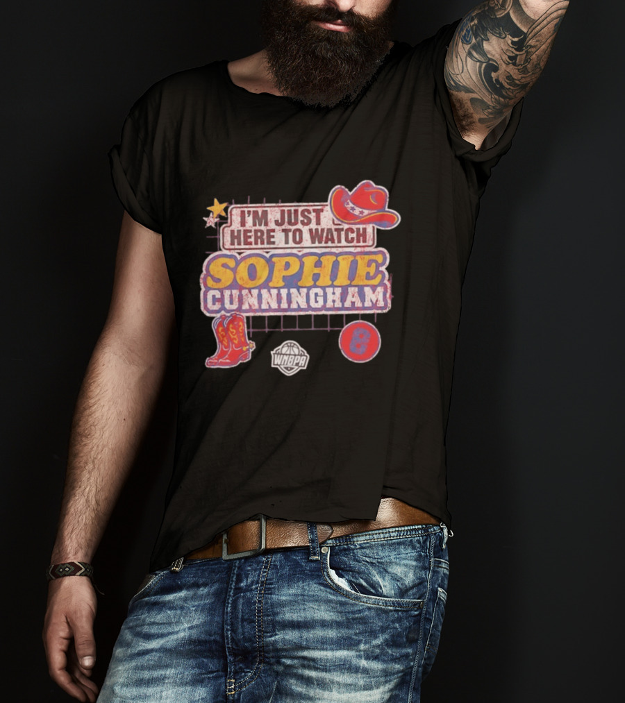 I'm Just Here To Sophie Cunningham WNBA Cowboys Hat Boots Star 8 T-Shirt