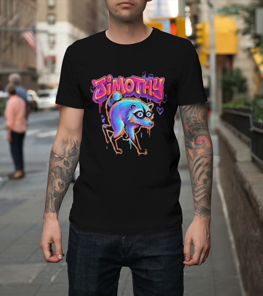 Jimothy Colorful Graffiti Raccoon T-Shirt