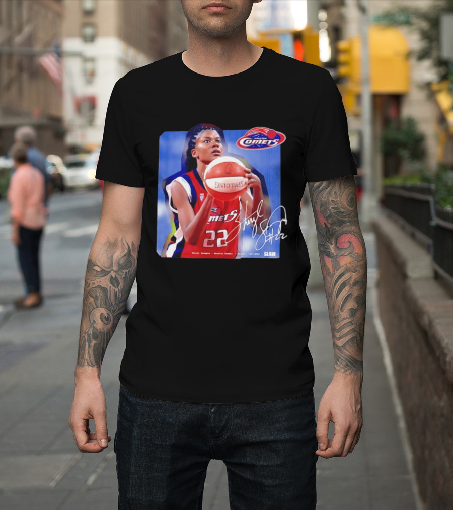 Sheryl Swoopes Houston Comets SLAM WNBA Legends 22 Spalding Basketball T-Shirt