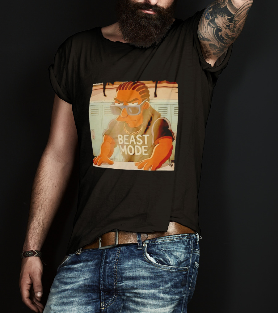 Simpson X Big Chrizzle Beast Mode Character In Sunglasses Locker Room Scene T-Shirt