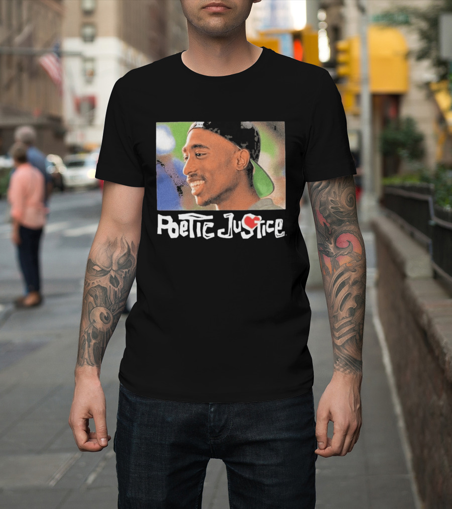 Tupac Poetic Justice Smiling Cap Backwards T-Shirt