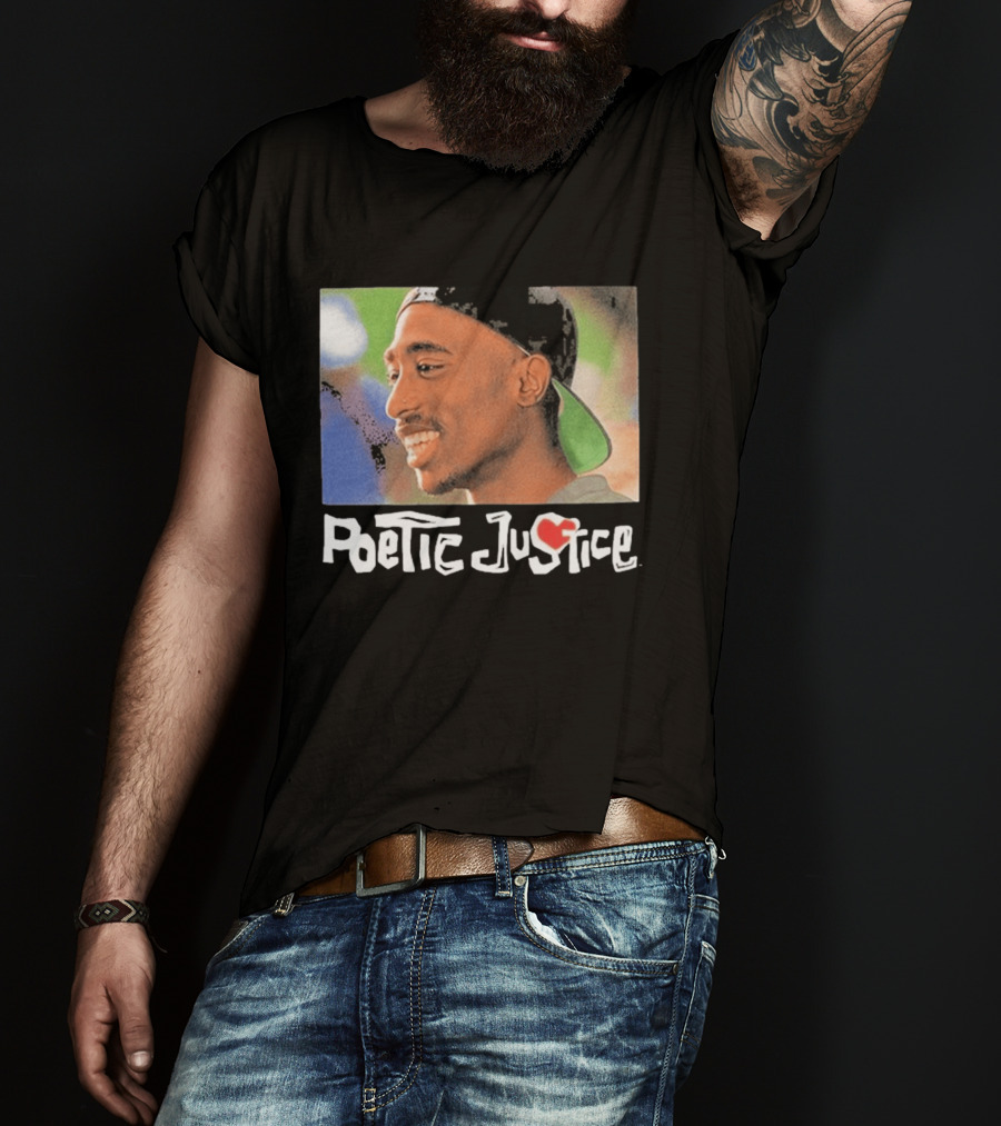 Tupac Poetic Justice Smiling Cap Backwards T-Shirt