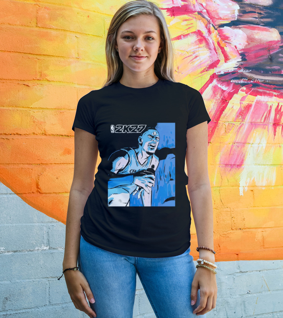 Victor Wembanyama NBA 2K27 Basketball Game Cover T-Shirt