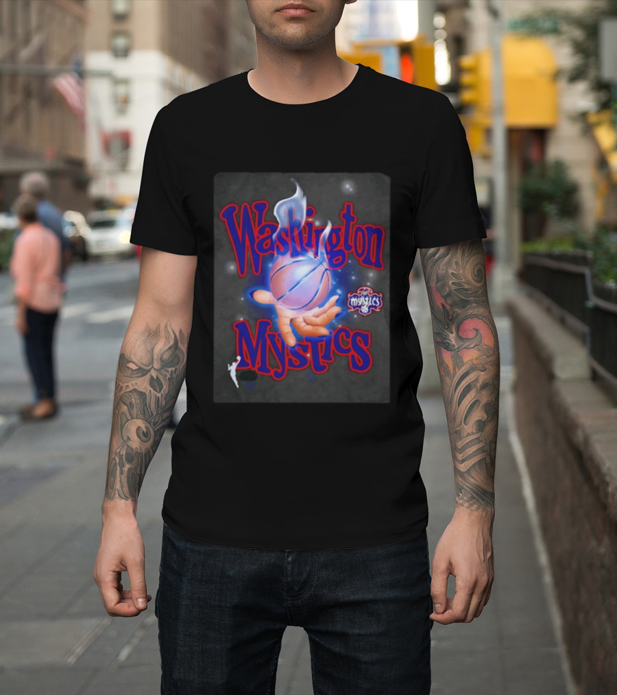 Washington Mystics WNBA Flaming Basketball Team Spirit T-Shirt