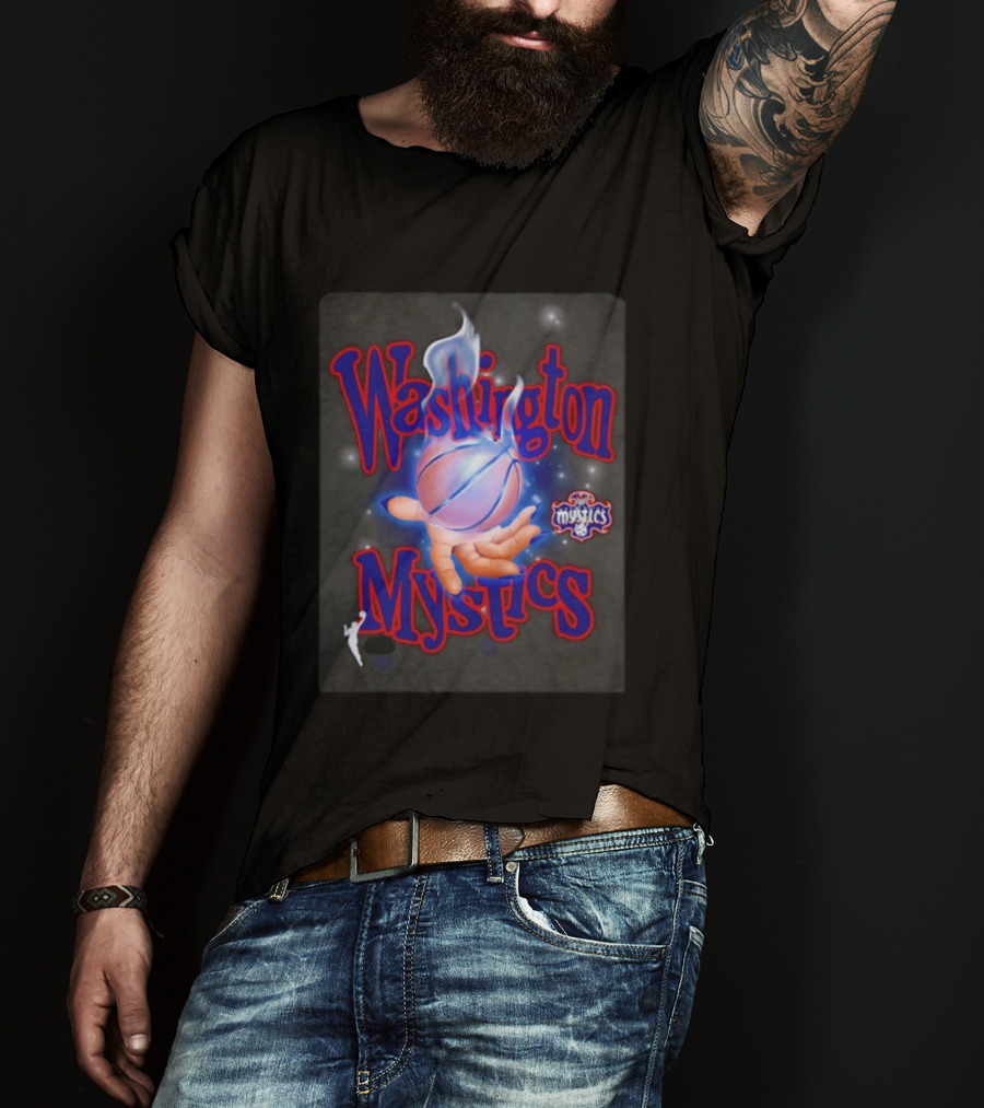 Washington Mystics WNBA Flaming Basketball Team Spirit T-Shirt