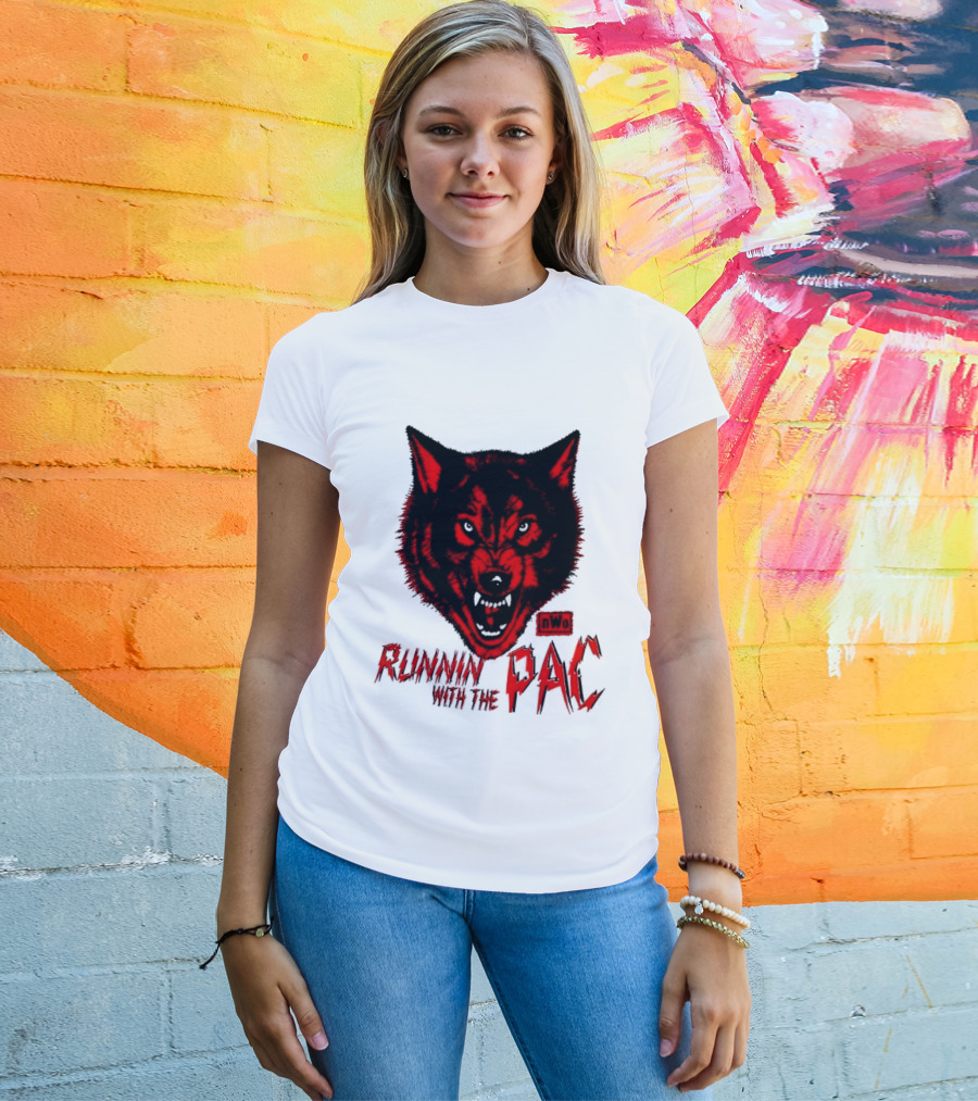 Runnin With The Pac Wolf NWo New World Order 2 Sided T-Shirt