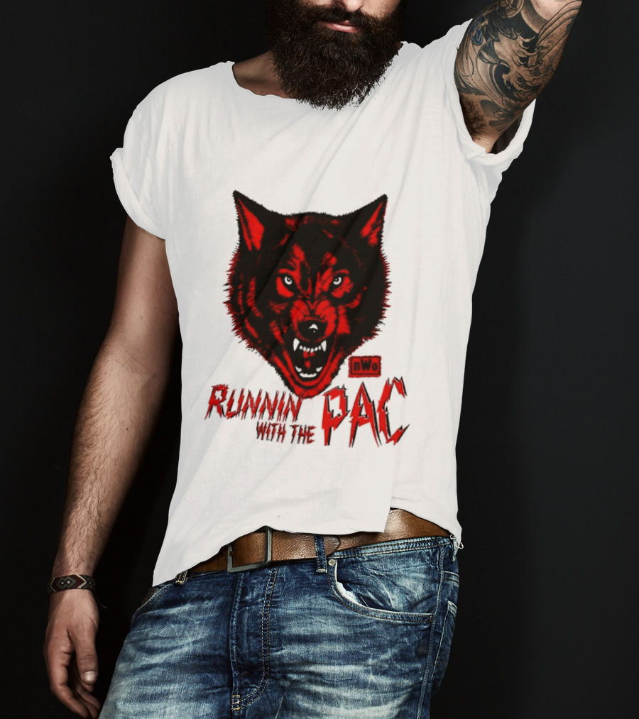 Runnin With The Pac Wolf NWo New World Order 2 Sided T-Shirt