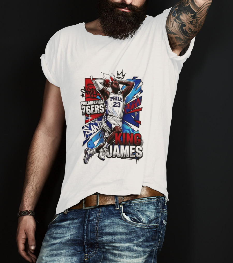 Philadelphia 76ers King James LeBron 2026 NBA Basketball T-Shirt