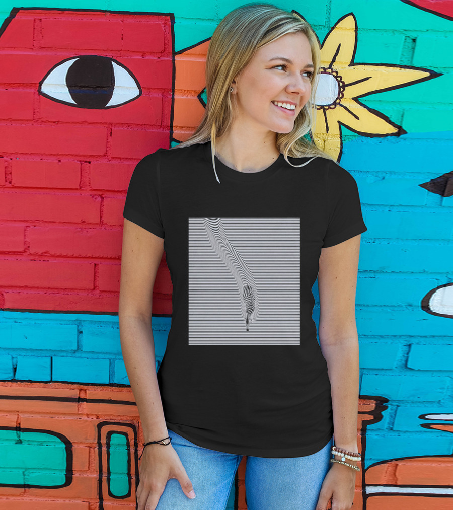 Zebra Optical Illusion Striped Black And White T-Shirt