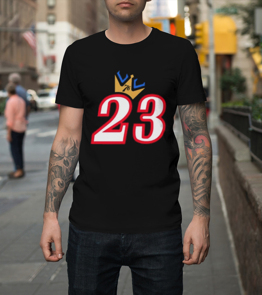 LeBron James 23 King Crown Philadelphia 76ers T-Shirt