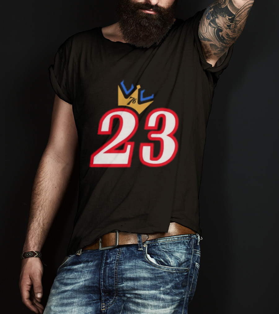 LeBron James 23 King Crown Philadelphia 76ers T-Shirt