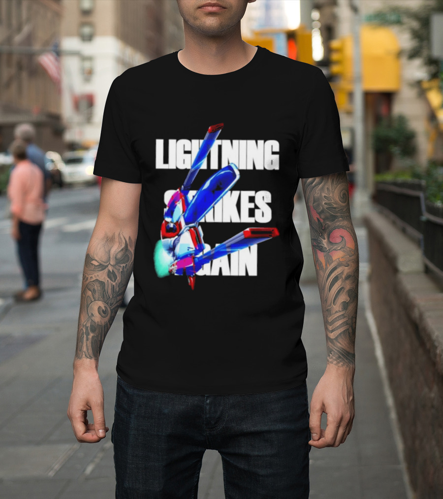 Lightning Strikes Again Gundam Mecha Robot T-Shirt