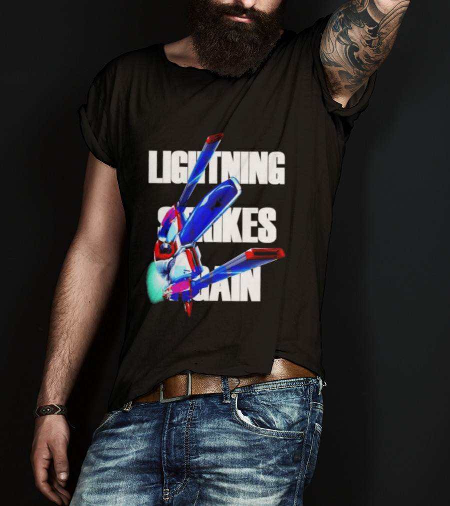 Lightning Strikes Again Gundam Mecha Robot T-Shirt