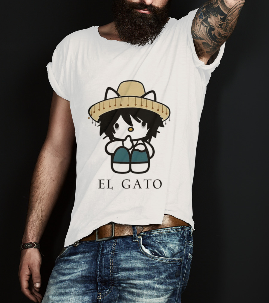 El Gato Hello Kitty L Lawliet Crossover With Sombrero T-Shirt