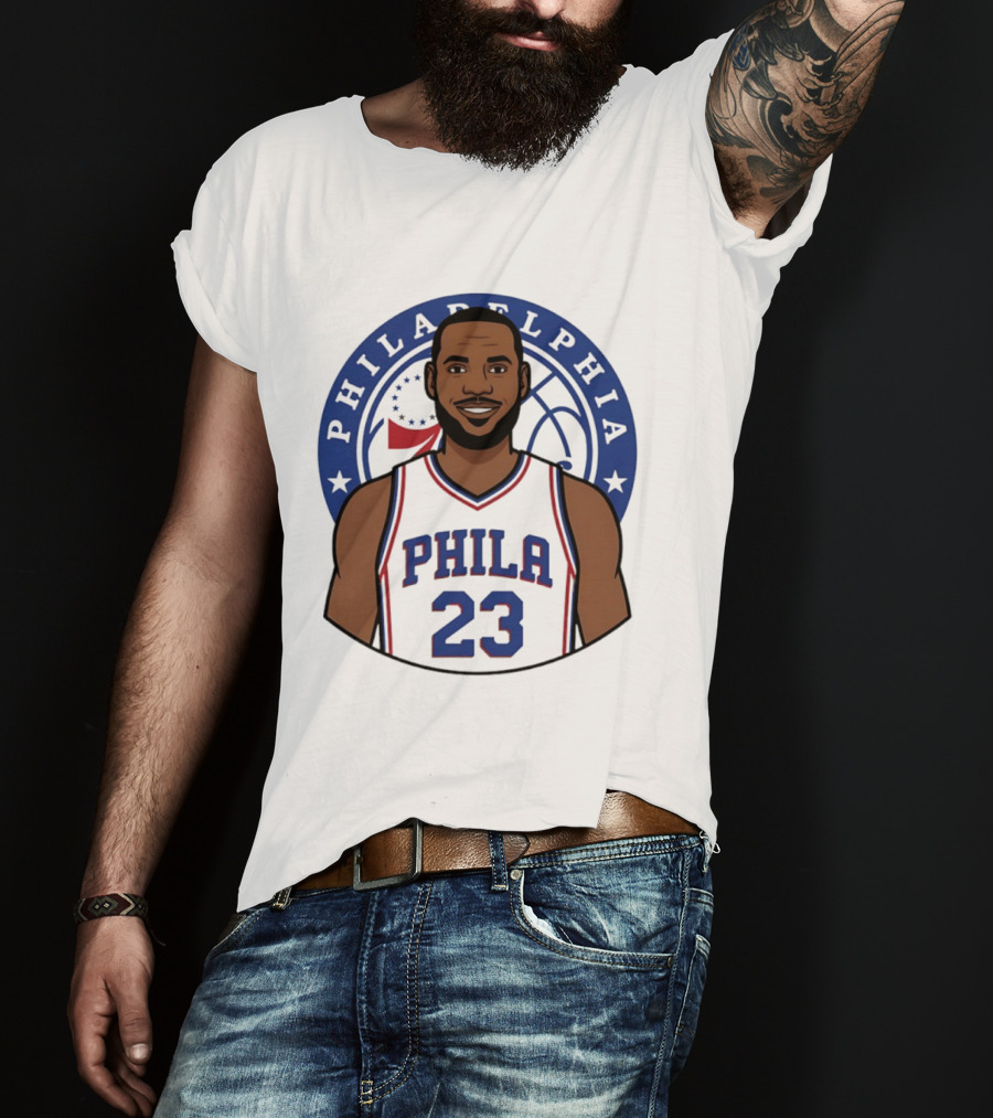 King James Philadelphia Phila 23 Basketball 76ers Star T-Shirt