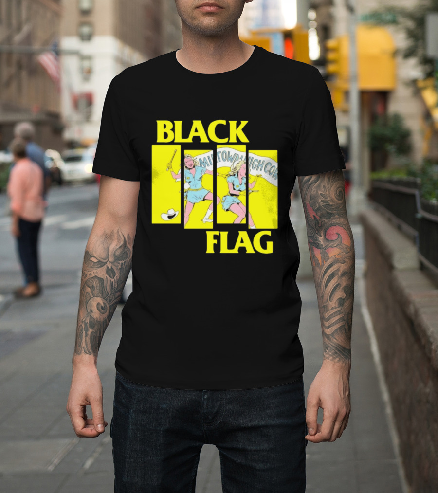 Black Flag Midtown High Comix Punk Rock Mid 20th Century T-Shirt