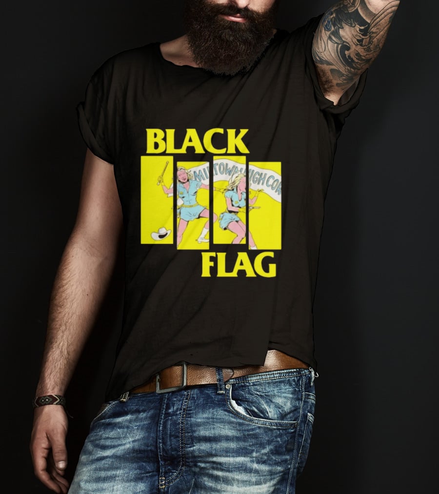 Black Flag Midtown High Comix Punk Rock Mid 20th Century T-Shirt