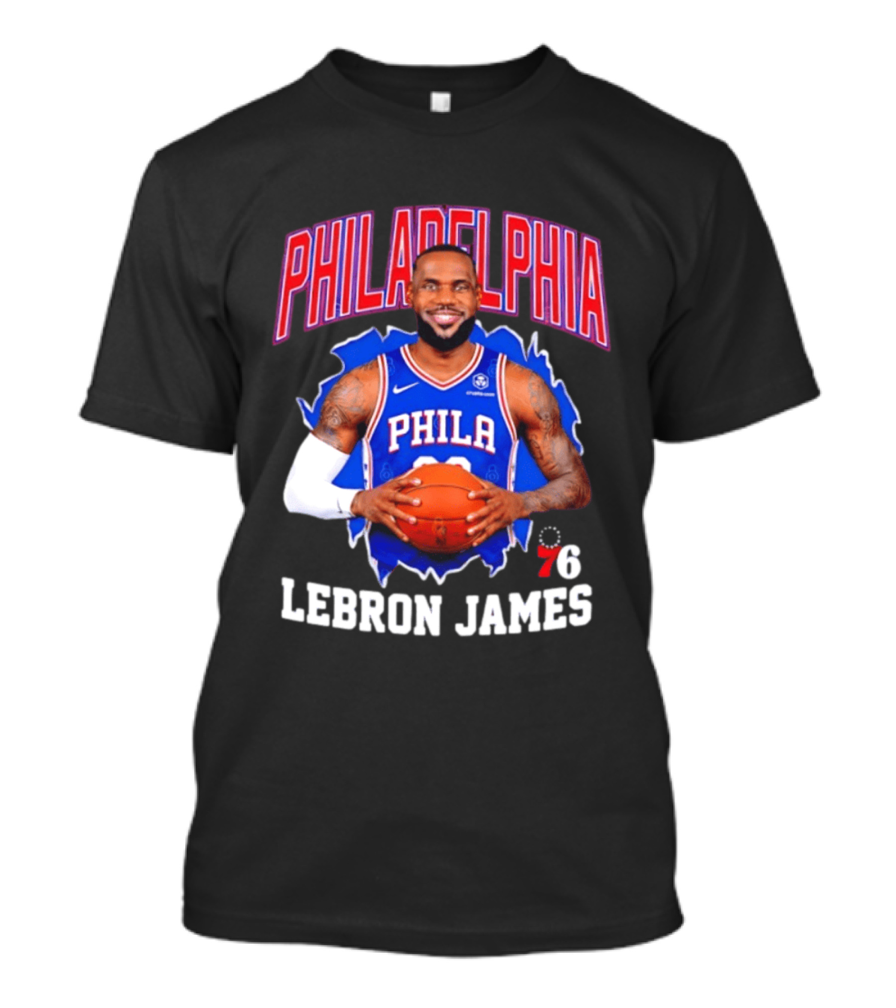 Philadelphia 76ers LeBron James Basketball Jersey Fan T-Shirt