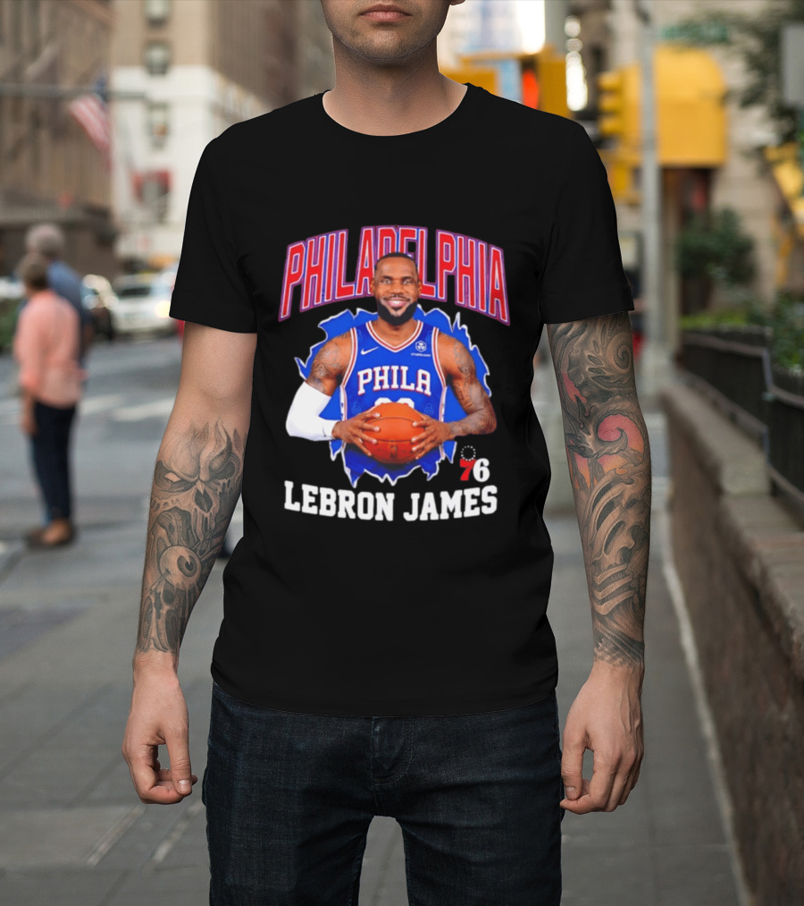 Philadelphia 76ers LeBron James Basketball Jersey Fan T-Shirt