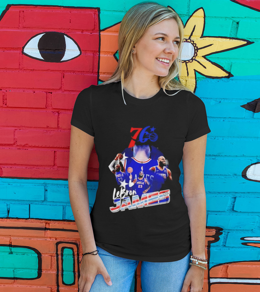 LeBron James Philadelphia 76ers 23 Player Collage T-Shirt