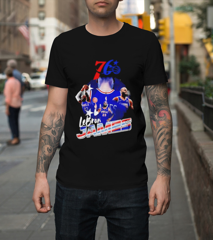 LeBron James Philadelphia 76ers 23 Player Collage T-Shirt