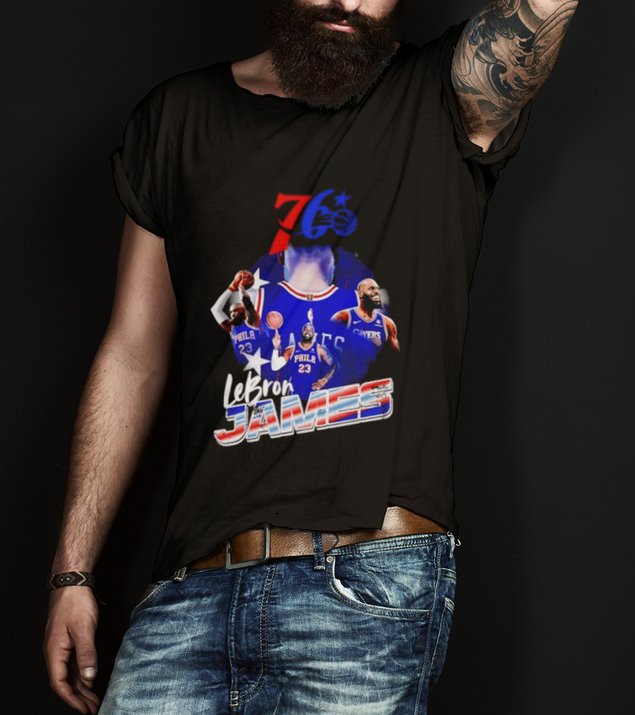 LeBron James Philadelphia 76ers 23 Player Collage T-Shirt