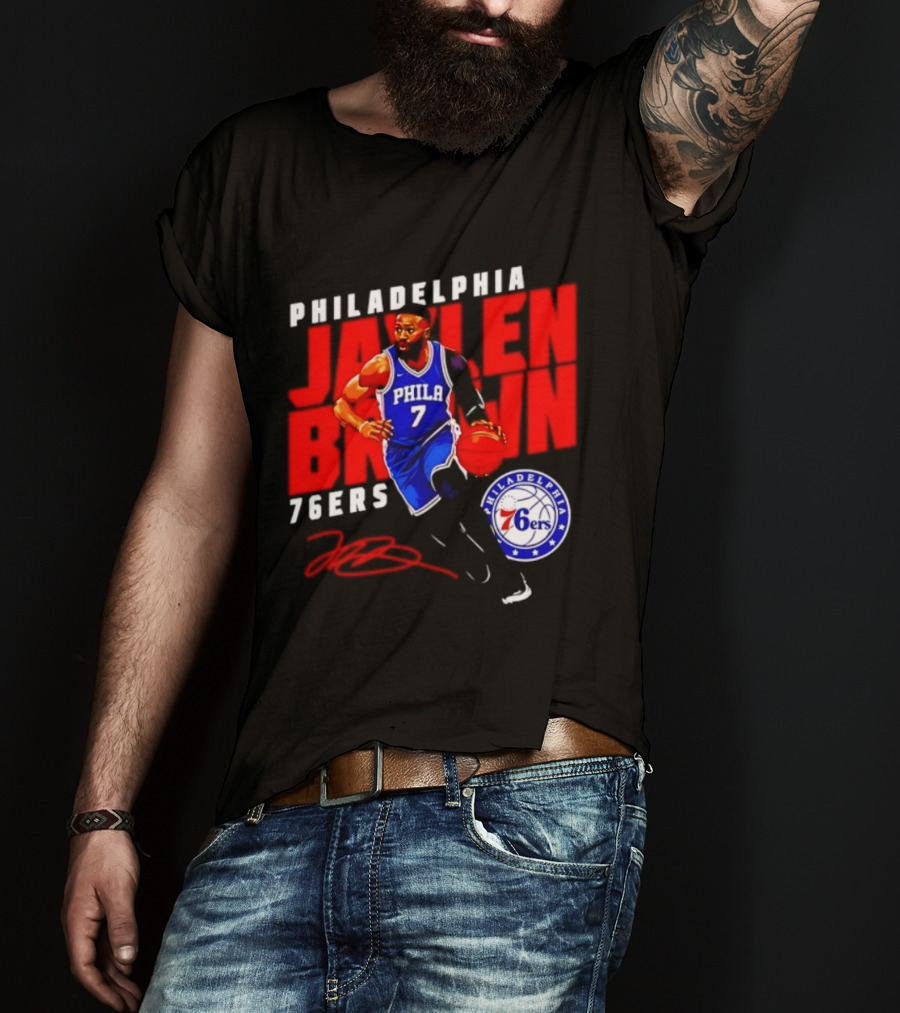 Philadelphia 76ers NBA Jalen Brown 7 Signature T-Shirt