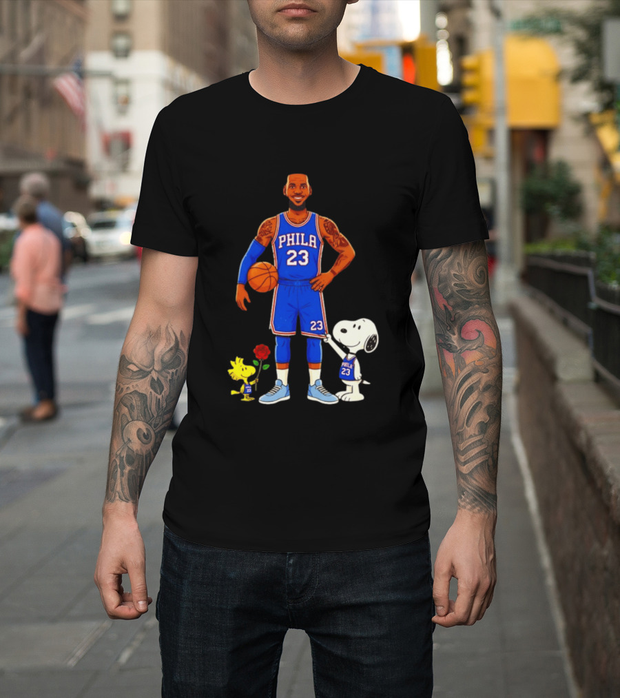 LeBron James Snoopy Woodstock Philadelphia Phila 23 Basketball T-Shirt
