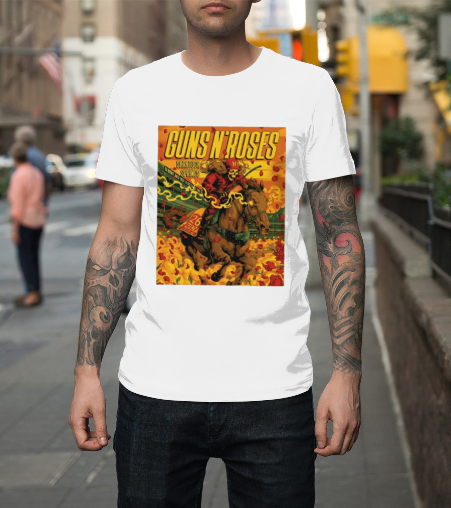 Guns N' Roses Saratoga Springs July 26 2026 Equestrian Skull Rider NY Event T-Shirt