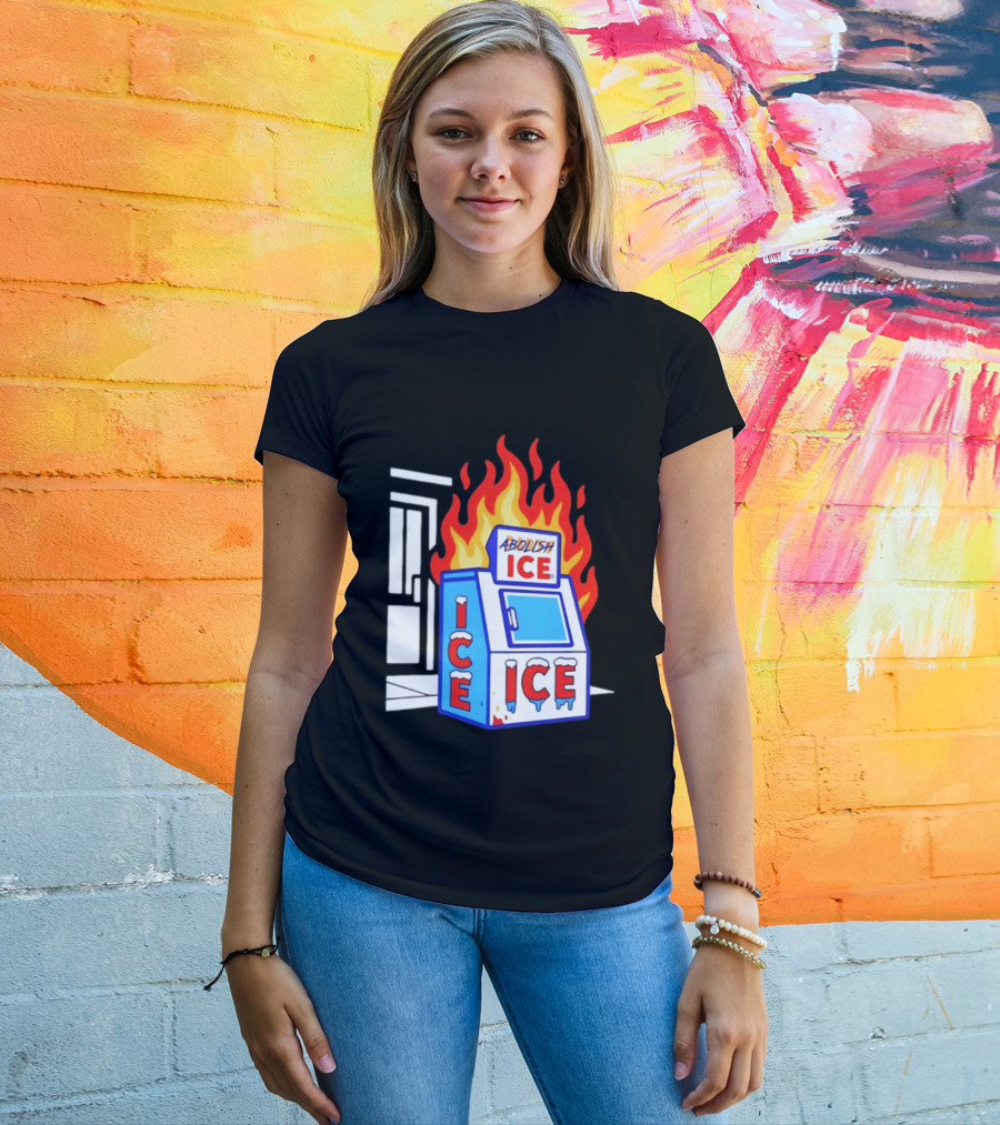 Abolish ICE Fiery Vending Machine Protest Activism T-Shirt