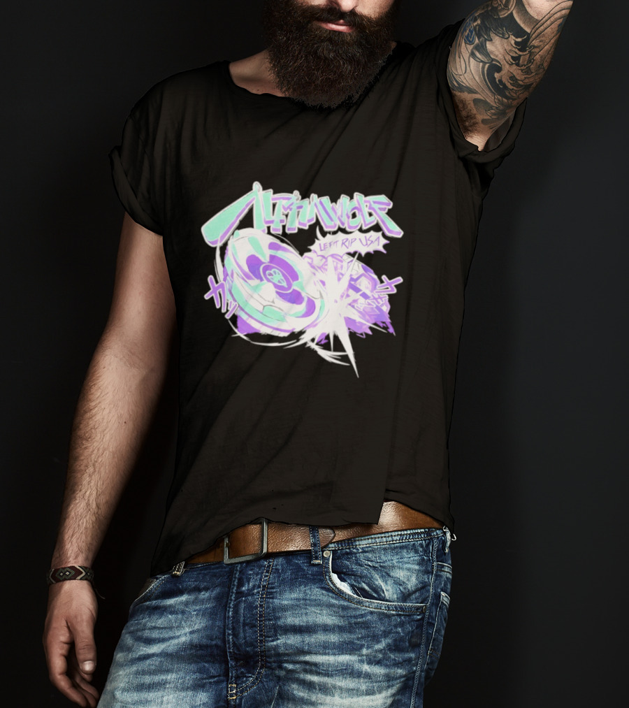 Alpha Wolf Left Rip USA Beyblade Anime Burst T-Shirt