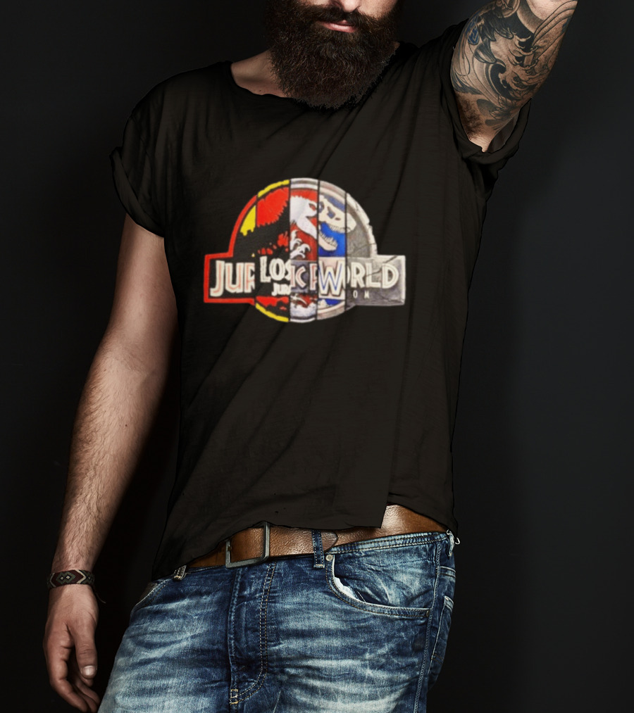 Jurassic Park Lost World Jurassic World Dinosaur Collage T-Shirt