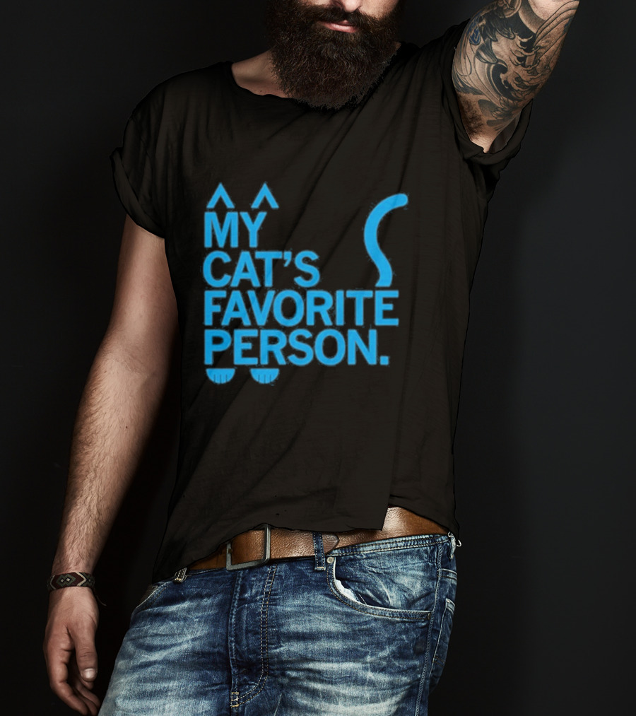 My Cat's Favorite Person Cat Ears And Tail Blue T-Shirt