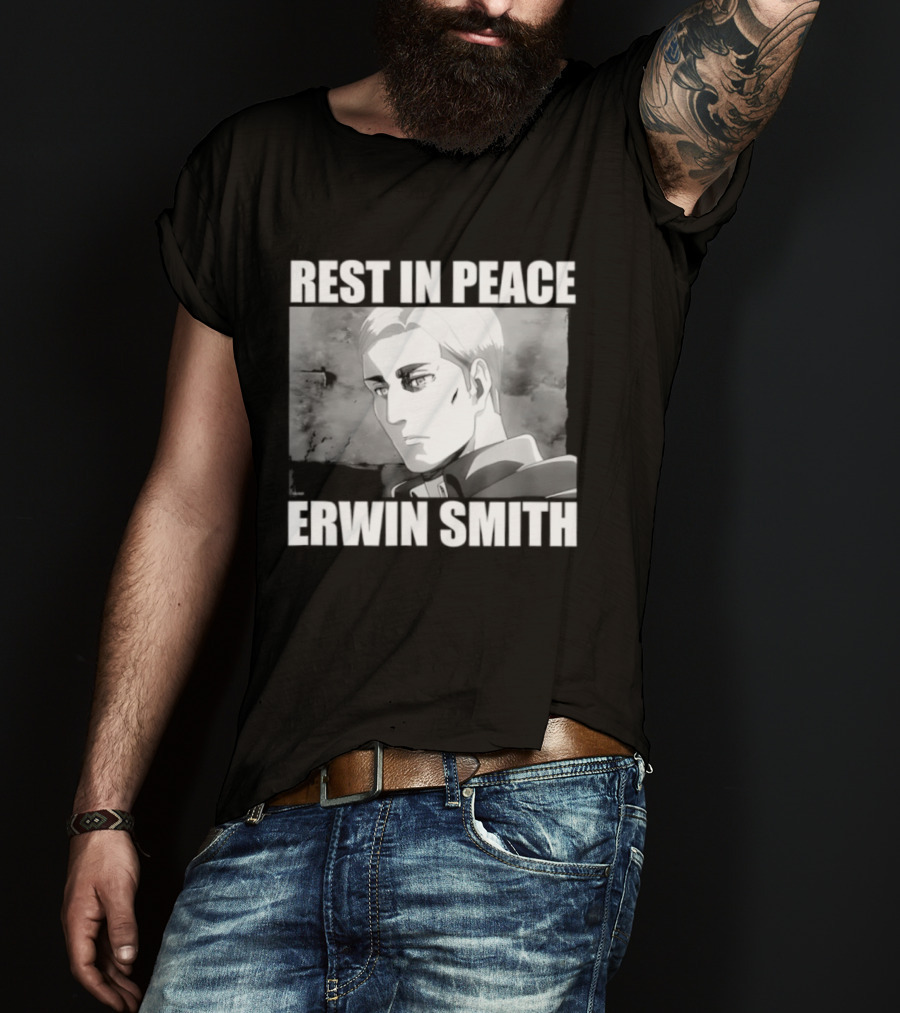 Rest In Peace Erwin Smith Anime Tribute Wings T-Shirt
