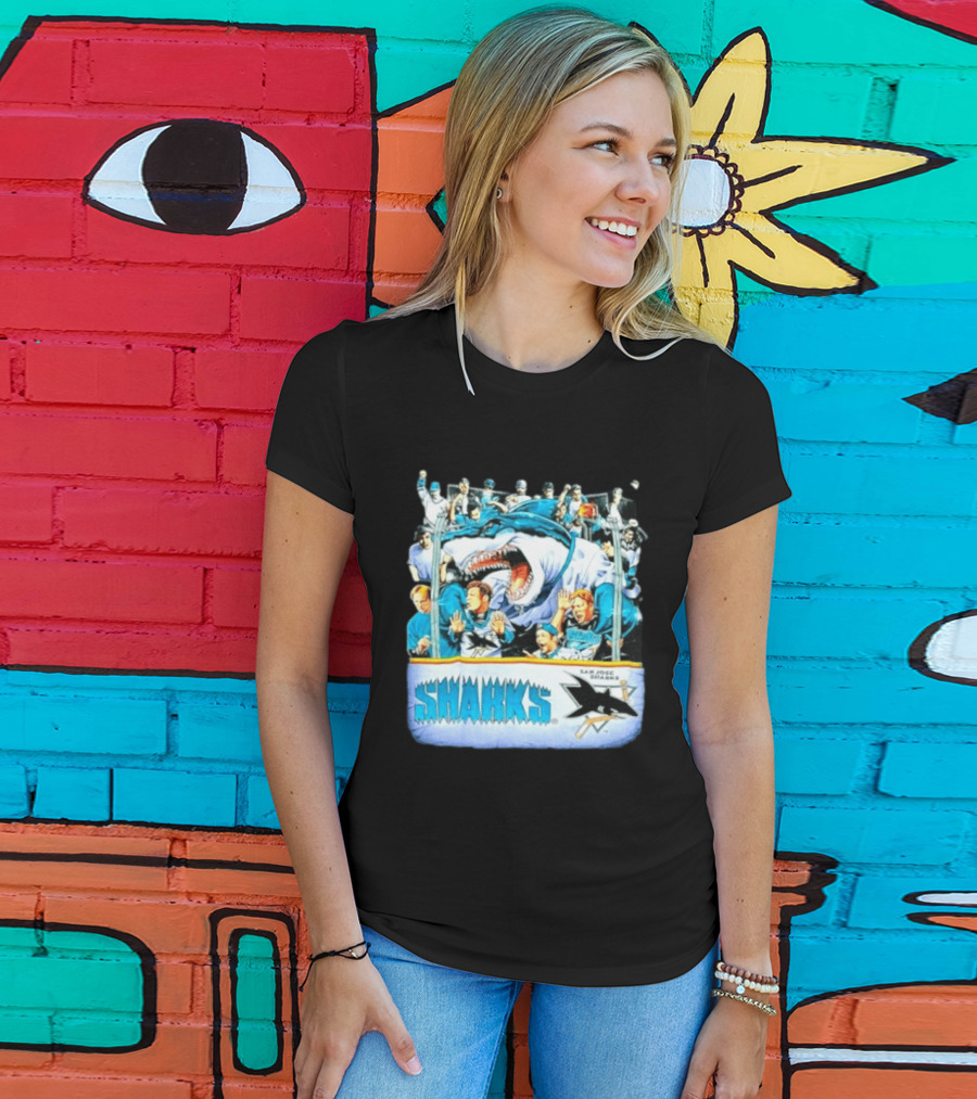 San Jose Sharks NHL Shark Attack Fans Ice Hockey T-Shirt