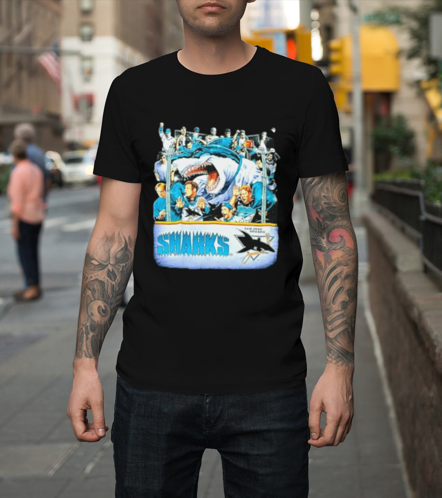 San Jose Sharks NHL Shark Attack Fans Ice Hockey T-Shirt