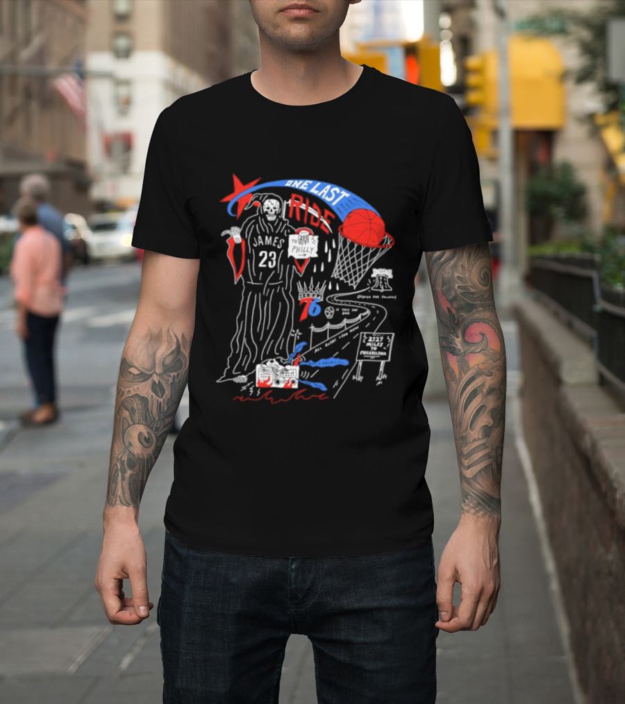 James 23 Finish The Process One Last Ride Reaper Philly Basketball Journey T-Shirt