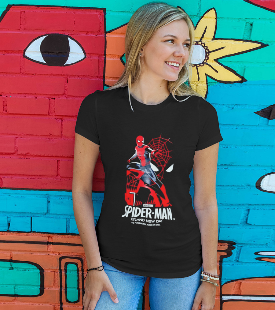 Spider Man Brand New Day 2026 Marvel Stylized Superhero T-Shirt