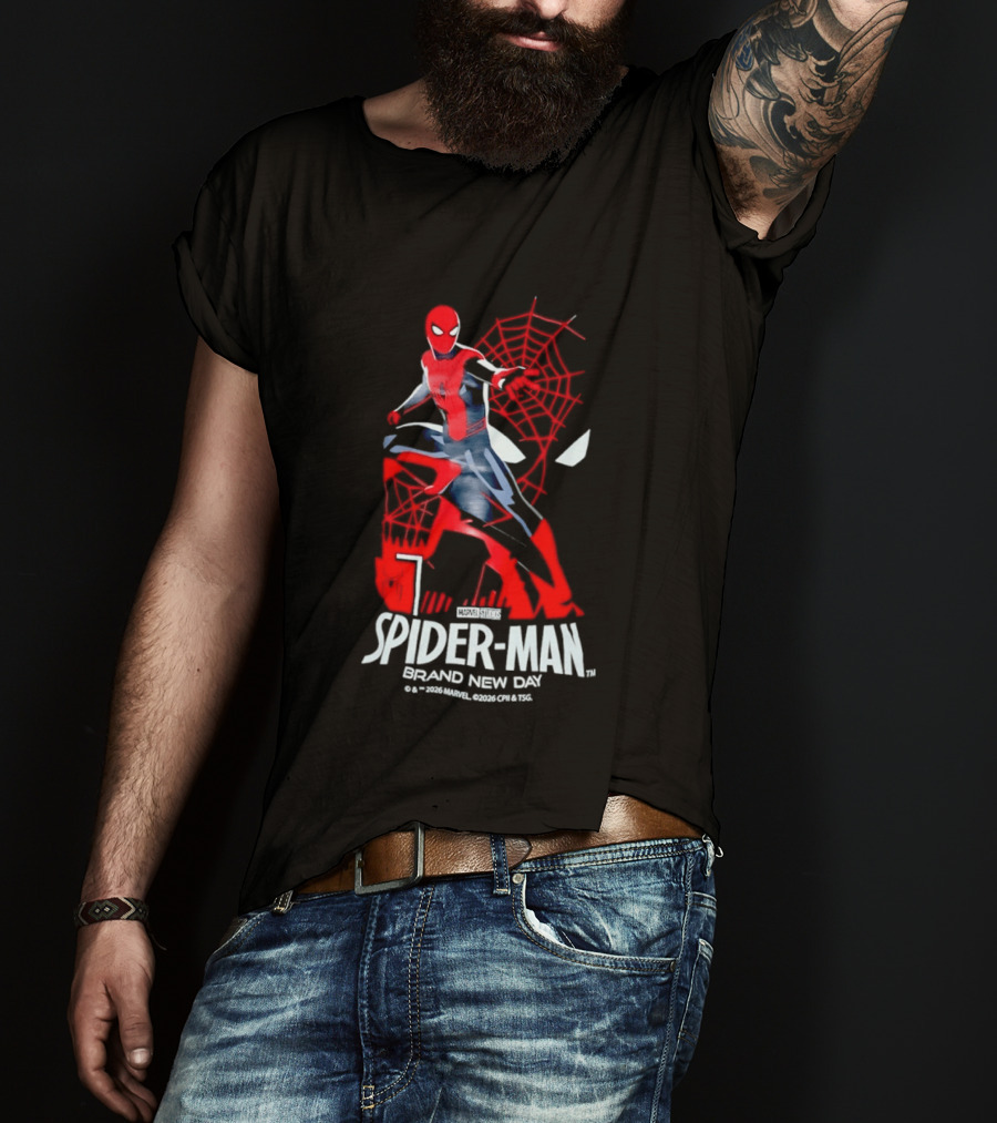 Spider Man Brand New Day 2026 Marvel Stylized Superhero T-Shirt