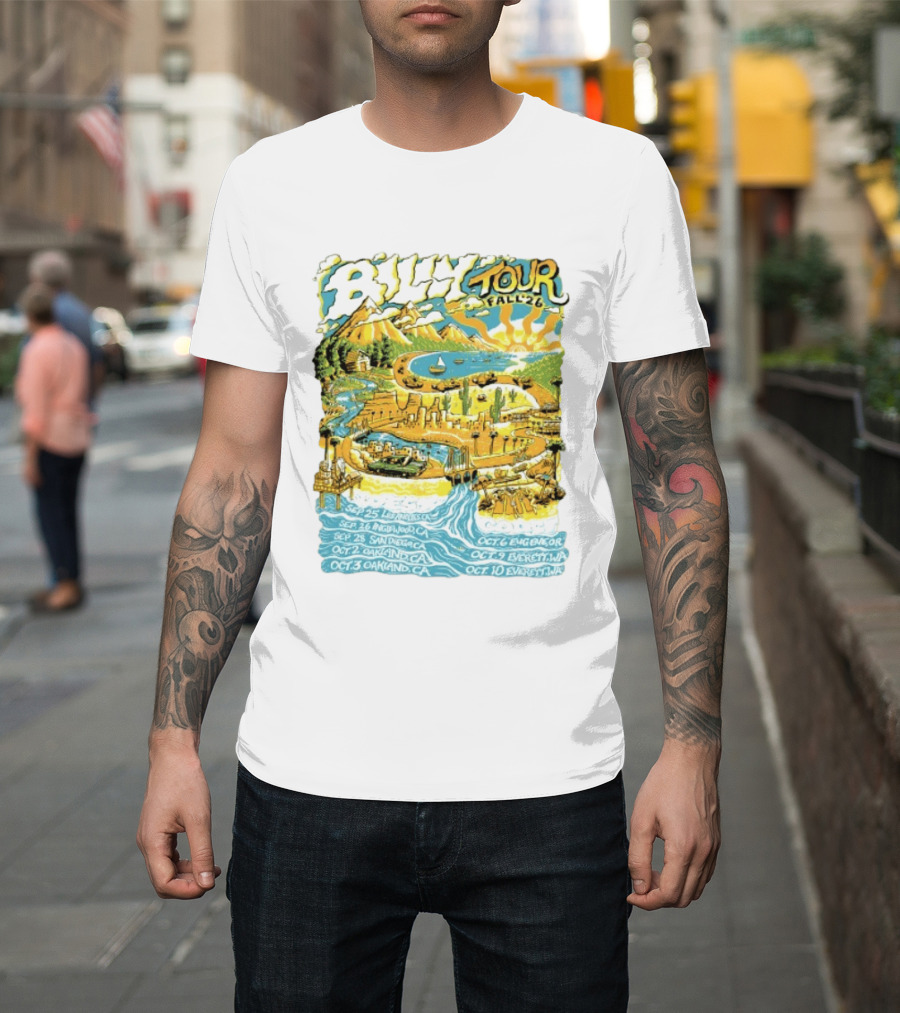Billy Tour Fall '26 West Coast Concert Dates San Diego Oakland Eugene Everett T-Shirt