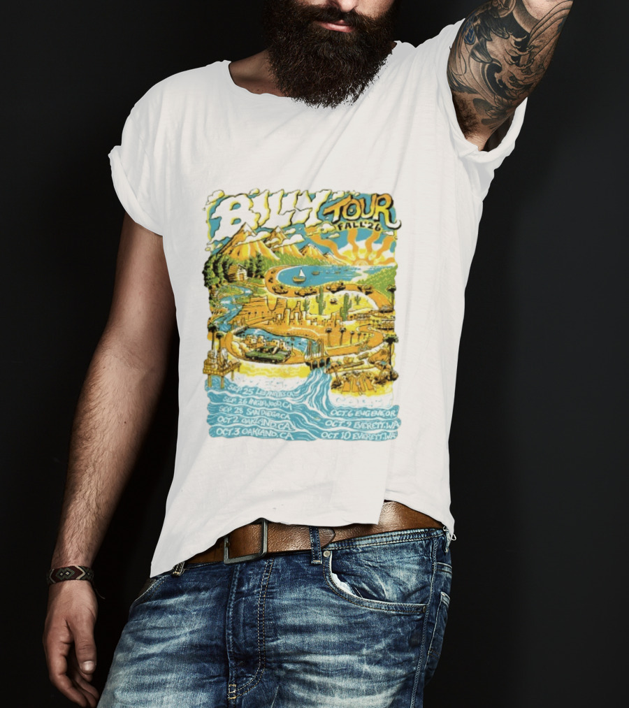 Billy Tour Fall '26 West Coast Concert Dates San Diego Oakland Eugene Everett T-Shirt