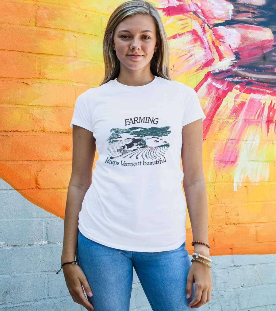 Farming Keeps Vermont Beautiful Agriculture Landscape Scene T-Shirt