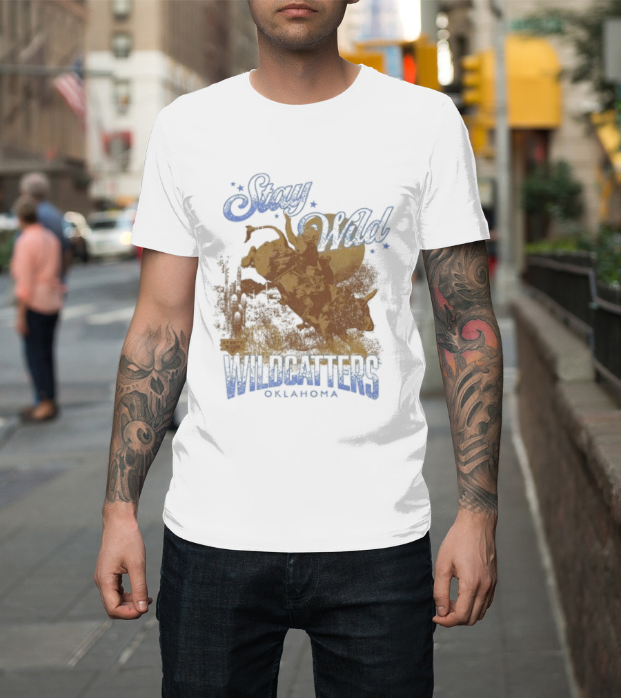 Stay Wild Oklahoma Wildcatters Vintage Oil Rig T-Shirt