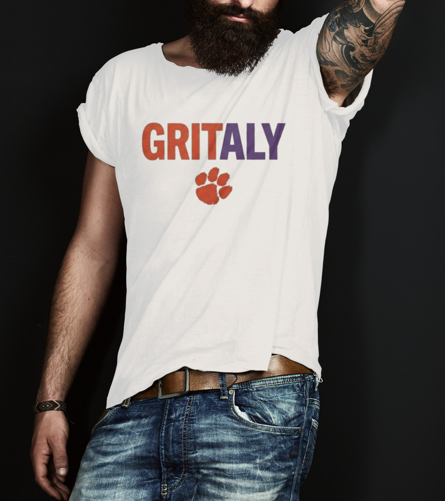 Gritaly Clemson Basketball Orange Purple Paw T-Shirt