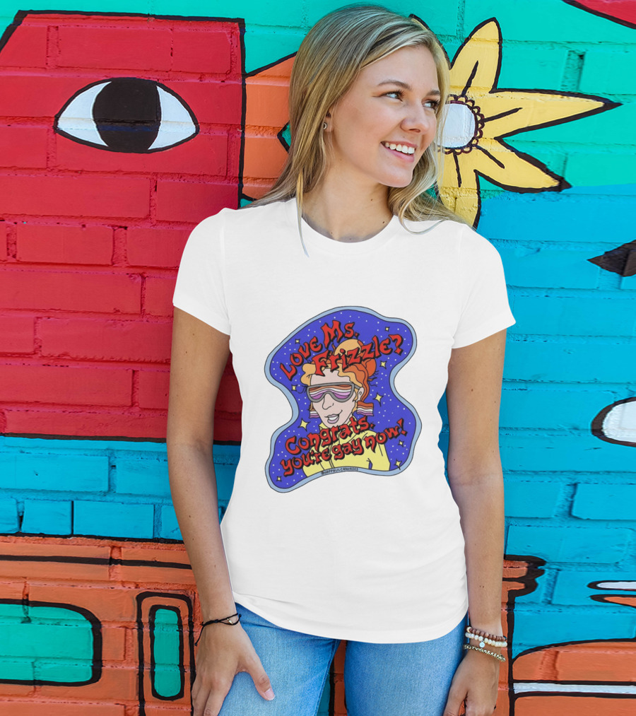 Love Ms Frizzle Congrats You're Gay Now Retro Space T-Shirt