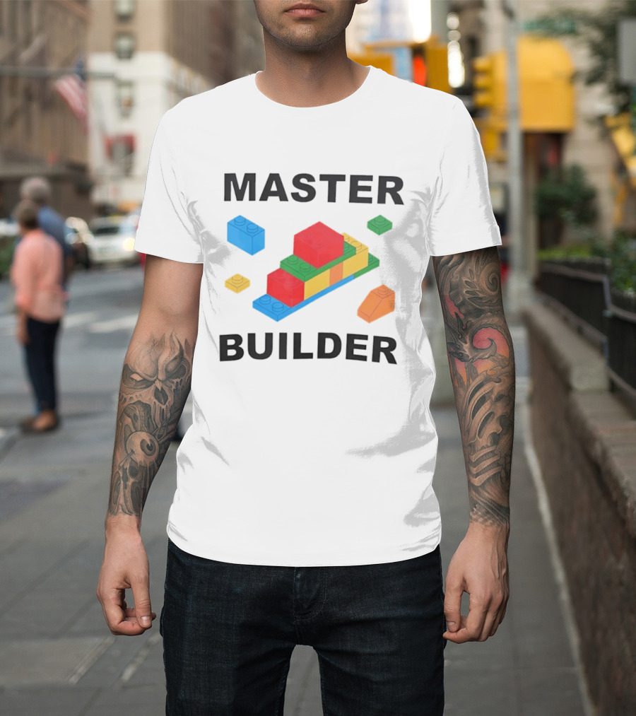 Master Builder Colorful Bricks Construction Fun T-Shirt