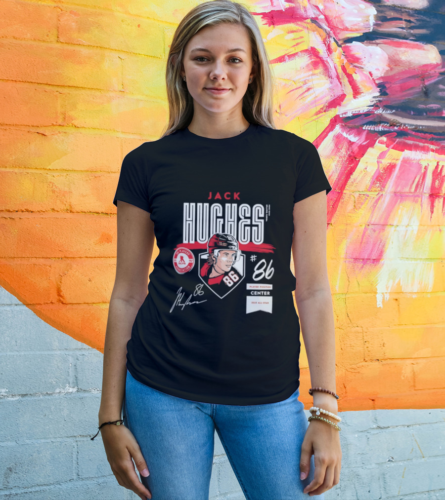 Jack Hughes 86 New Jersey Devils NHL Players Association Center 2026 All Star T-Shirt
