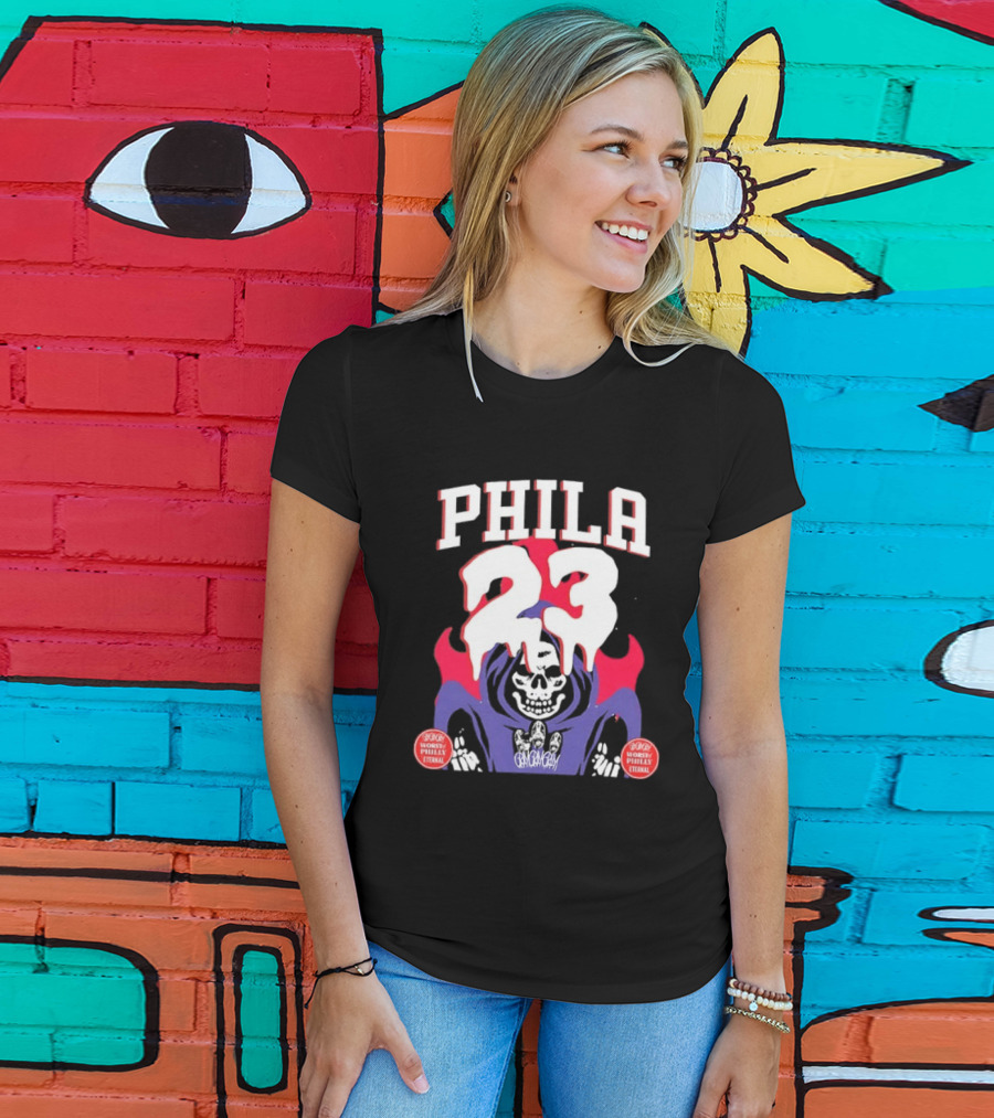 PHILA 23 Skeleton Grim Reaper Spooky Philly Worst Eternal T-Shirt